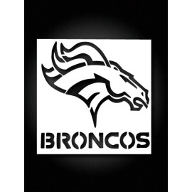 Unbranded 6x6 inch Custom Drawing Stencils Sports - Broncos, Reusable Plastic