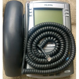 5 Pack of Charcoal 25' Ft Handset Cords Compatible with Nortel IP Phone 1100 1200 Series 1120e 1140e 1165e i2002 i2004 i2007 1120 1140 1165 2000 i2000 Avaya Black Curly Coil Lot by DIY-BizPhones