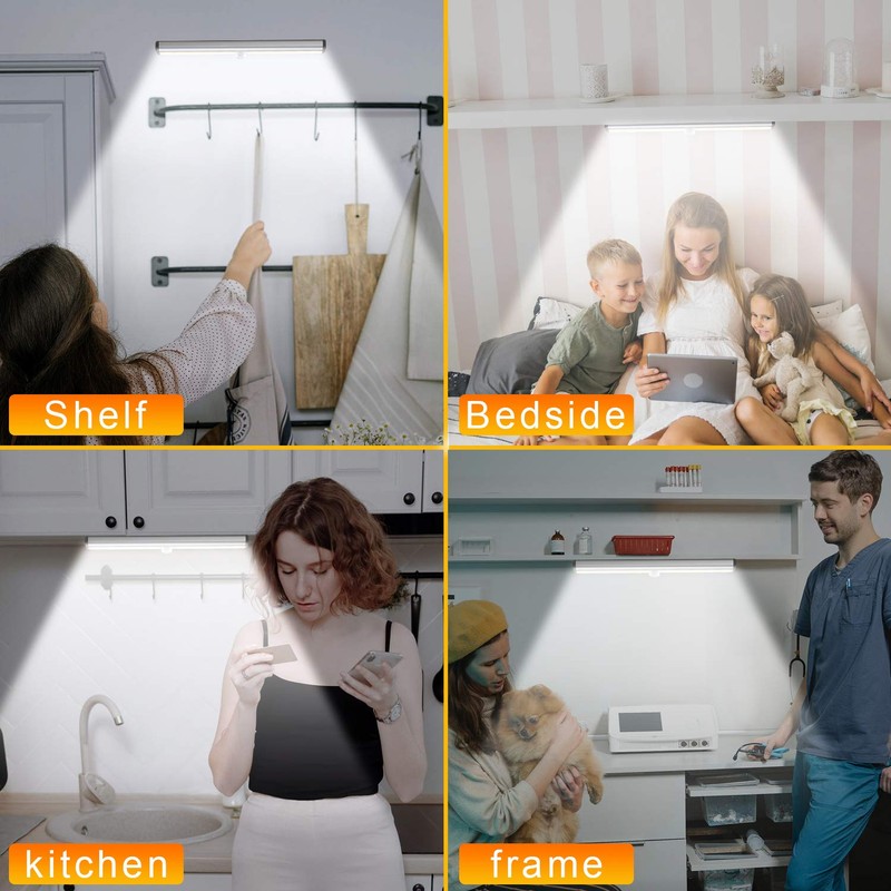 Remote Control Under Cabinet Lighting Wireless 6 Pack, 20-LED Dimmable