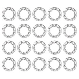 sourcing map M6 20Pcs Internal Tooth Washers, 304 Stainless Steel Tooth Locking Ring Washers Quick Speed Star Nut Locking Fastener Fastener, Silver