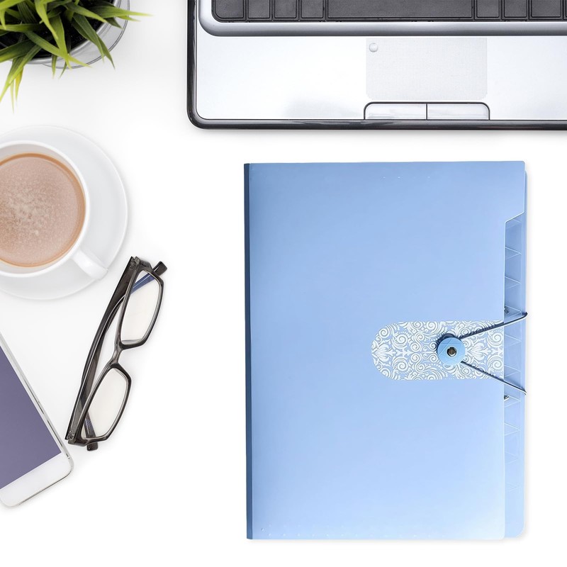 4 PCS A4 Expanding File Organiser, Poly Pockets Document Organiser,