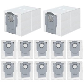 12 Pack Dust Bags for Roborock Q Revo/Qrevo S/Slim/Qrevo Pro/Qrevo MaxV/Qrevo Master/Qrevo Plus/Qrevo Curv, S8 Max/S8 MaxV Ultra, Saros 10R/10 Vacuum Disposable Dust Bags Replacement-3L
