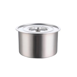 Stainless Steel Stew Pot, Non Stick Non Magnetic Stockpot Multi Functional Soup Seasoning Container with Lid for Home Shop (Small)