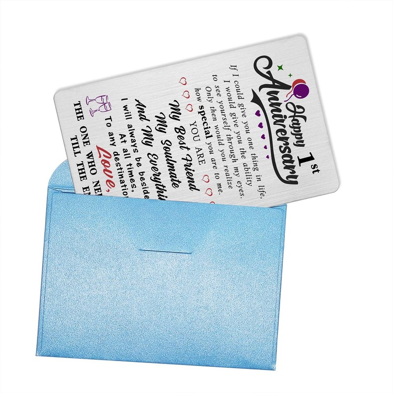 Alotozo 1 Year Wedding Anniversary Card - One Year Anniversary