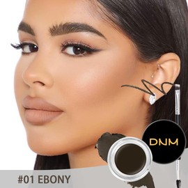 evpct 2Pcs Eyebrows Gel Brow Pomade Set with Dual-ended Brush Long lasting Waterproof pintura lapiz maquillaje pomada para delineador gel de cejas perfectas kit Eyebrow Powder Pencil Paste,EBONY