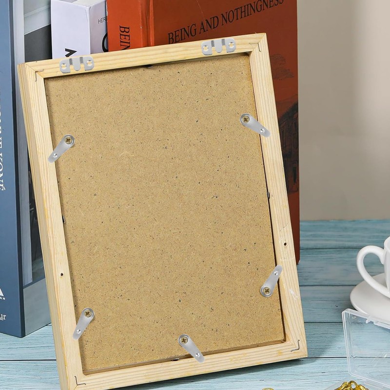 jojofuny 20pcs Stainless Steel Flush Mount Bracket Photo Frame Hanging
