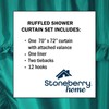 Stoneberry Home Ruffled Shower Curtain Set, Elegant 4-Piece Bathroom Ensemble