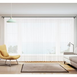 Gardinestan Curtain with Ruffle Tape Trasparent Semi-Transparent with Lead Tape White Curtain Stores Store Webstore Perfect in Various Sizes (Width 300 cm Height 260 cm (Decorative Width 150 cm)