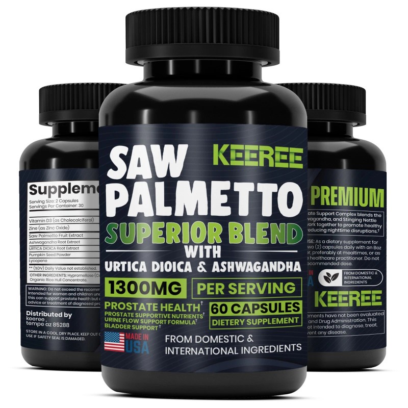 KEEREE Saw Palmetto Extract | 1300mg | 60 Capsules |