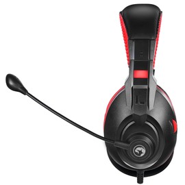MARVO Scorpion H8321S Gaming Headset, Stereo Sound, Flexible Omnidirectional Microphone, 40mm Audio Drivers, On-ear Volume Control, 3.5mm Connection, Black and Red