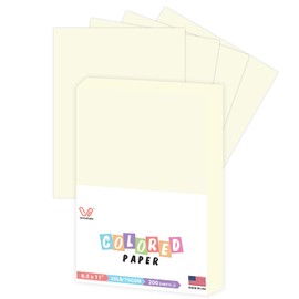 Woodlake Cream Copy Paper, Colored Printer Paper, 8.5 x 11”, 20 LB / 75 GSM Computer Paper, 200 Sheets, Multi-Purpose Pastel Paper, Made in USA