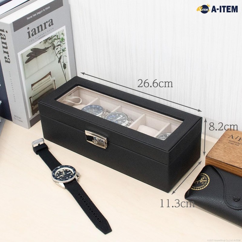 A-ITEM Watch Storage Case (Cow Leather) 5 Piece Luxury Watch