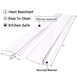 Silicone Gap Covers, (2 PCS) Silicone Stove Gap filler Stopper Kitchen Stove Gap Covers - Flexible Stove Counter Gap Cover, Food Grade (21 Inches, Semi Clear)