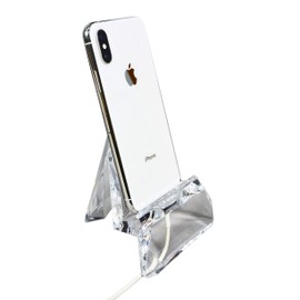 COM.TOP - Acrylic Cell Phone Holder, Mobile Phone Stand, Tablet Stand | Office Supplies, Stationery Organizer, Desk Accessories - Clear