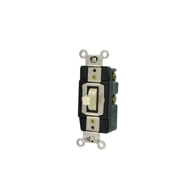 Leviton 15-Amp 120/277-Volt Toggle Single-Pole AC Quiet Switch, 1281-I, Ivory