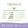 ORGANYC Hypoallergenic 100% Organic Cotton Panty Liners, flat, 24-count Boxes