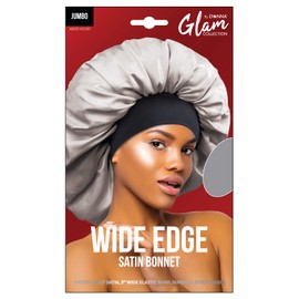 DONNA Wide Edge Satin Bonnet, Shower Cap for Women Silk Bonnet for Sleeping Satin Bonnet Jumbo PINK