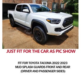 Set of 4 Pcs Mud Flaps Splash Guards Mudguards Mudflaps Fit for Toyota Tacoma 2022 2023 Mud Splash Guards Front and Rear (Not fit for SR & SR5 & Without Fender Flares Model)