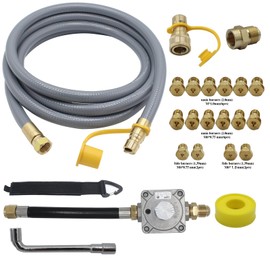 Upgraded Propane to Natural Gas Conversion Kit it Fit for Weber Genesis, Spirit, Genesis II, Spirit II Gril, 10FT Natural Gas Conversion kit with Regulator & Brass Nozzles in Four Different Orifices