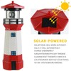 Red Solar Lighthouse, Rotating LED Lighthouse Decorative Light, Garden Waterproof