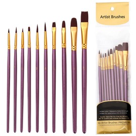 KARLOR nylon brush set, 10 Pcs artist brush set, brush acrylic paint painting brush drawing brush set for blending painting brush acrylic oil painting watercolor artist beginner brush, purple brush