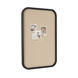 Kate and Laurel Hutton Transitional Wall Pinboard, 20 x 30, Black, Modern Rounded Rectangle Wall Organizer for Use as Cork Board, Vision Board, or Bulletin Board