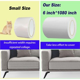 ZENGSUSU Double Sided Cat Scratch Tape 6in x 30Yard(90feet) Furniture Protectors from Cats，Training Tape for Couch/Carpet/Sofa/Door