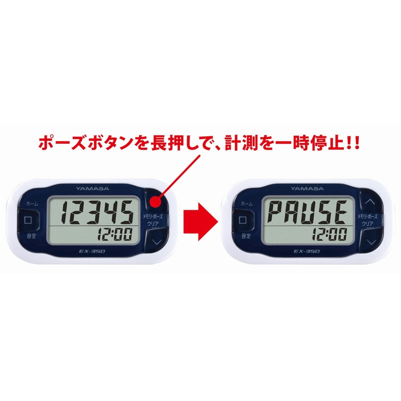 YAMASA EX-350N Pedometer, Pocket Pedometer, Easy to Use, Navy