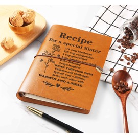 Inspirational Recipes Gifts for Sister Best Friends-Sister Anniversary Birthday Mother's Day Christmas Gift-Removable Recipe Notebook-Blank Recipe Book-Binder Cookbook-Recipe for A Special Sister