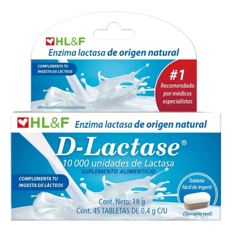 Suplemento Alimenticio D-lactase 45 Tabletas