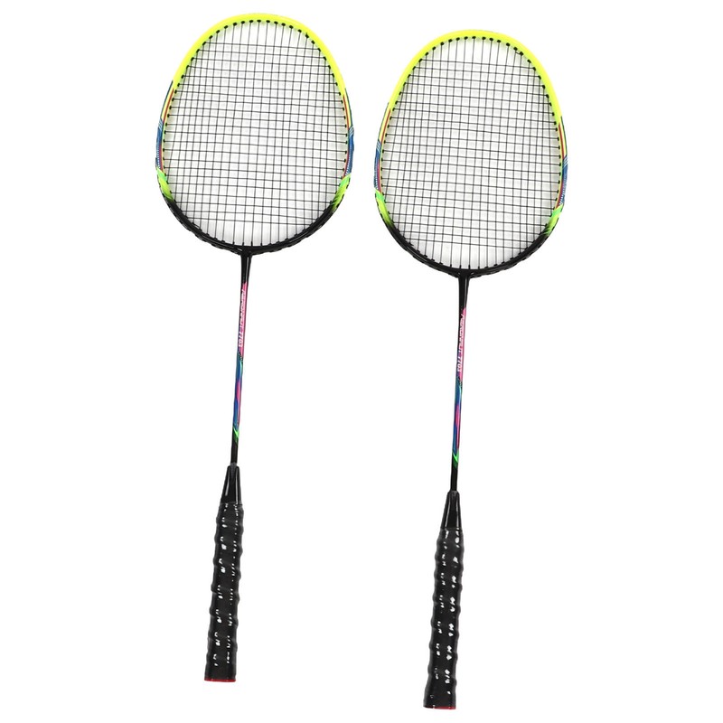 1 Pair Green Badminton Racket Set Fashionable Lightweight Comfortable Grip