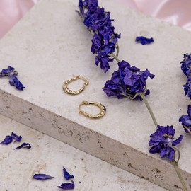 Carissima Gold Women's 9ct Yellow Gold Patterned Creole Earrings