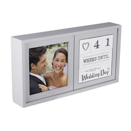 Malden International Designs 3447-44 Wedding Countdown Block, 4x4, Gray
