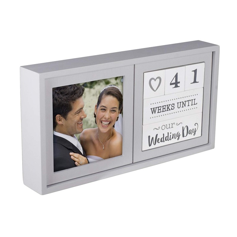 Malden International Designs 3447-44 Wedding Countdown Block, 4x4, Gray