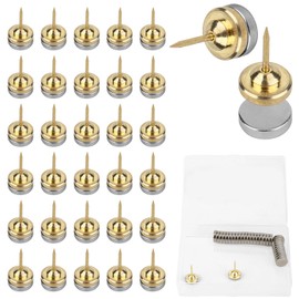 30 Sets Magnetic Push Pins, Flat Drawing Pin with 30 Whiteboard Small Magnet Photo Hanging Metal Thumb Tacks Decorative Magnetic Wall Thumbtacks Picture Hangers Supply for Maps Cork Board
