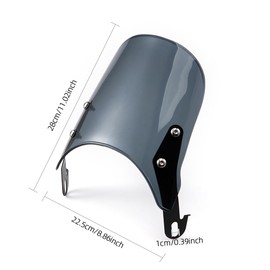 Motorcycle Wind Deflector Windshield Universal Windshield Wind Deflector for Motorcycle 5 '' - 7 '' Headlight (Gray)