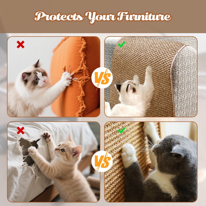 80"x15.7" Cat Wall Scratching Mat, Extra Large Cat Climbing Carpet