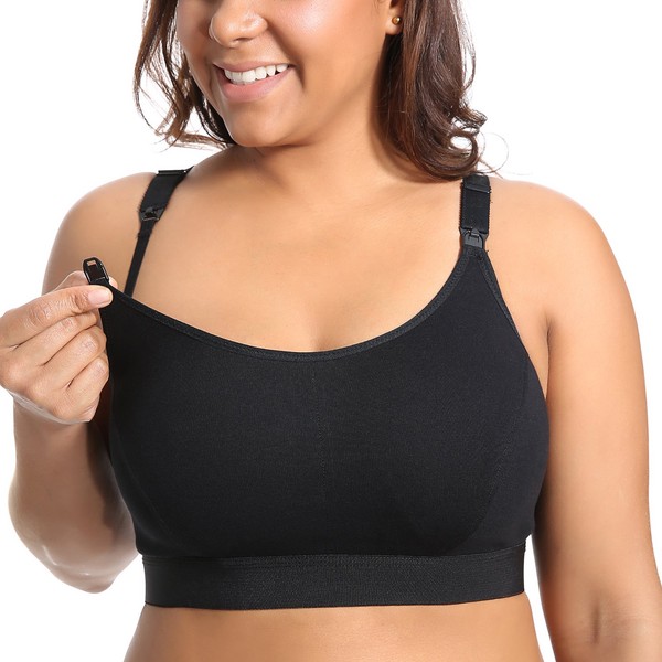 Gratlin Women’s Cotton Nursing Bra Without Underwire, Large Sizes Maternity