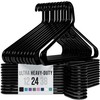 NEATERIZE Ultra Heavy Duty Plastic Clothes Hangers - Black -