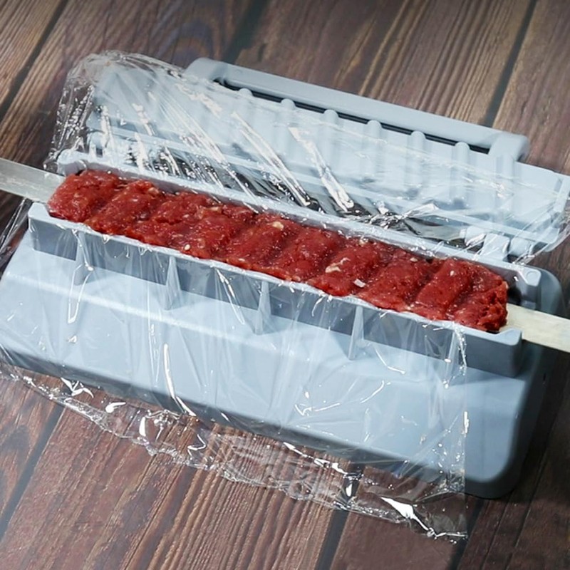 PEOUWNES Large Kebab Maker Press, Gray Plastic Kabab, Manual Kabob