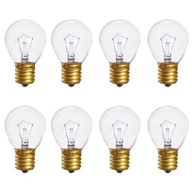 E17 25W Lava Lamp S11 Globe Light Bulb G40 Incandescent Bulb S11 Refrigerator Freezer Bulb for Lava Lamps Glitter Lamp Pendant Lamp 2700K Warm White AC110V Clear Glass E17 Intermediate Base Pack of 8