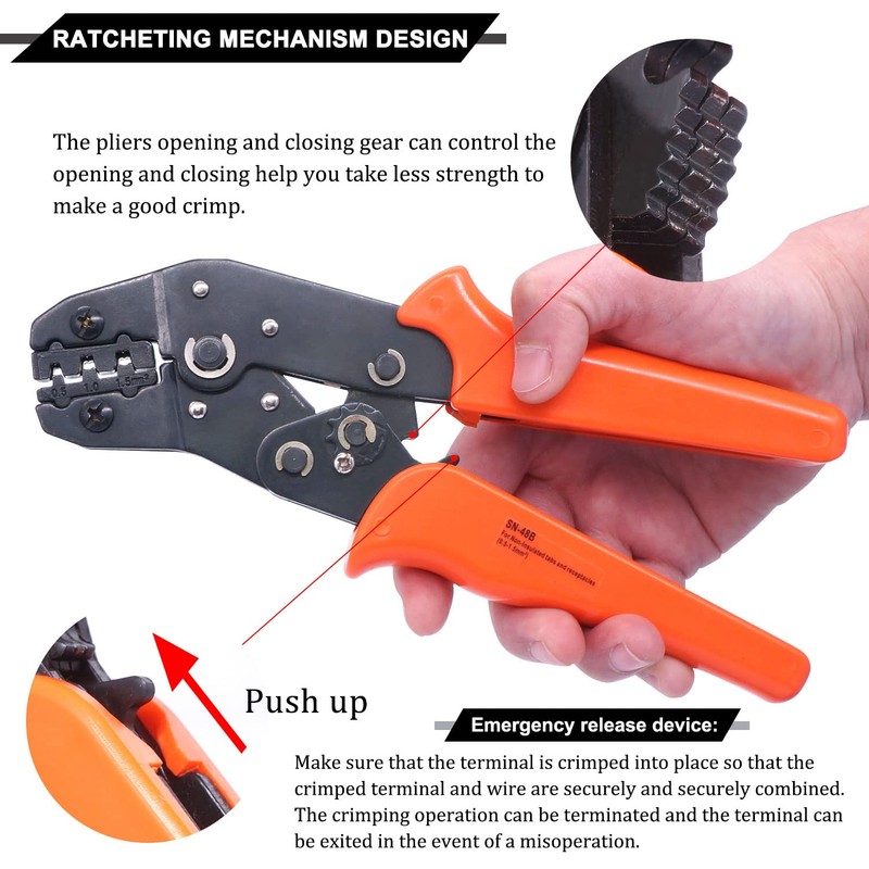 Twidec/Wire Crimping Pliers 26-16AMG Wire Crimping Tools with Ratchet,Manual Crimp