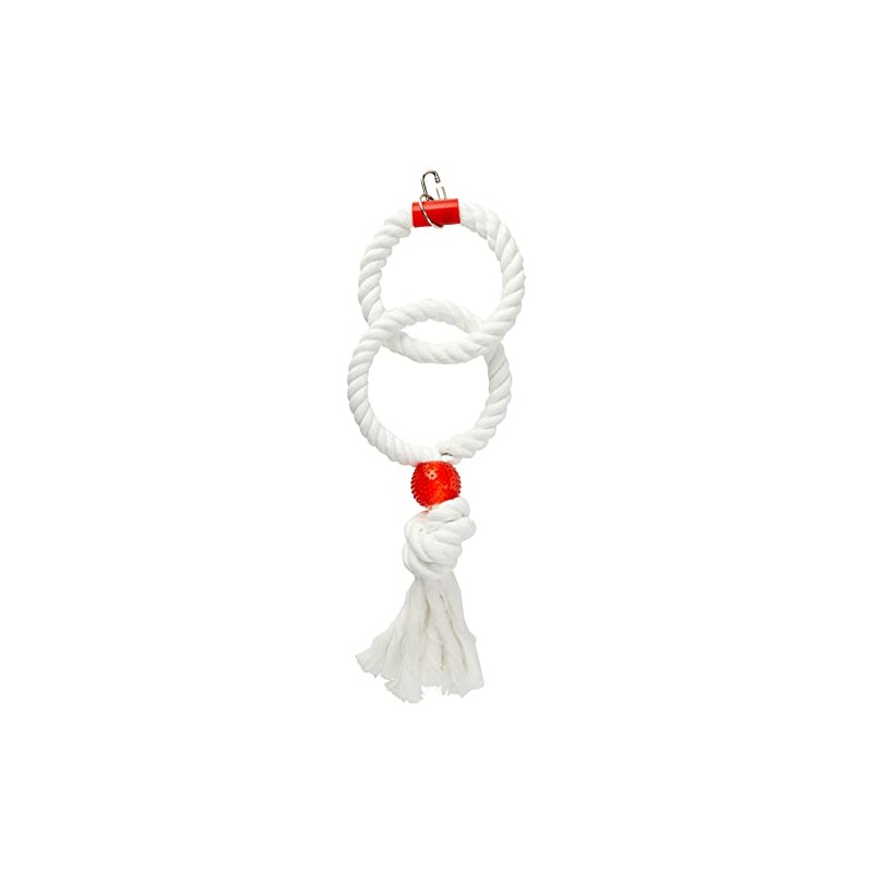 Rosewood Parrot Toy Twin Parrot Rings, Large,White