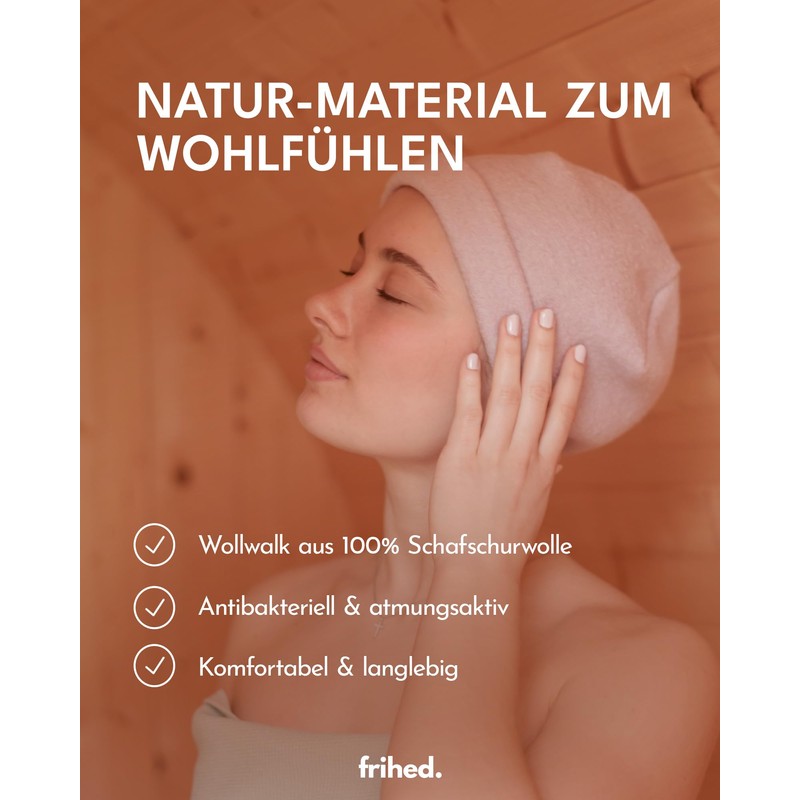 frihed.® Sauna Hat Sand Made of Wool Walk - 100%