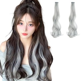 AUTAKI Children's Hair Extension, Set of 2, Kids Extensions, Dancing, Curly Extensions, Color, Curly Hair, Color Extensions, Kids, One-Touch Curly Hair Extensions, Inner Color, Women's Extensions