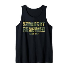Strenght Renewed Christian Men Camo Scripture Gym Workout Tank Top