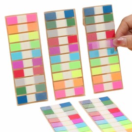 900 Pcs Sticky Tabs Transparent Sticky Notes Book Tabs PET Revision Cards Coloured Multicolor for Bookmarks,Studying,Office,School Planner Memo, Sentence Strips, Coloured Overlays for Dyslexia