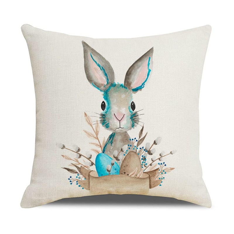 Meagtlva Rabbit Easter Pillow Covers 18x18 Set of 2 Easter