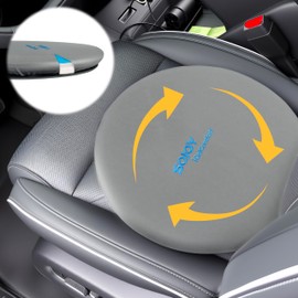 Sojoy Gel Swivel Seat Cushion with Supportive Memory Foam 360 Degrees Rotating Seat Cushion for Home,Stool Chair,Office, 13.5 Inches in Diameter, Darkgrey