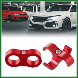 Motoforti AN10 Car Hose Separator Clamp Fuel Line Connector Kit for Oil Fuel Hose Red Aluminum Alloy Long-Lasting